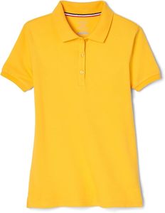เสื้อโปโลผู้หญิงสีเหลือง แขนสั้น ผ้าปิเก้ ทรงลำลอง ผ้าทอ - Product Image 4