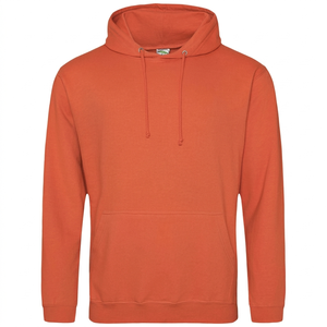 <b>Men's</b> <b>Orange</b> Hooded <b>Sweatshirt</b> Regular Fit Cotton Fleece Casual Autumn Wear Pocket Design Knitted Solid Color - Product Image 1