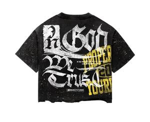 Camiseta Gráfica Corta para Hombre, 100% Algodón, Cuello Redondo, Hombro Caído, Corte Holgado Oversize, Estampado DTG Personalizado con Letras - Product Image 3