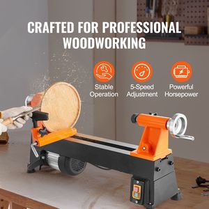 Tornio da banco per legno 10x18 pollici, motore da 0,5 HP 370W, 5 velocità regolabili, 220V - Offerte per la lavorazione del legno - Product Image 2