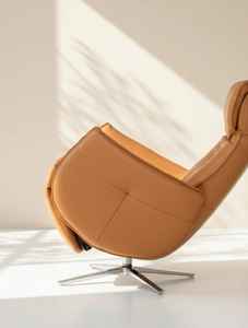 เก้าอี้ปรับเอนหนังเทียม เก้าอี้ปรับเอนหนังเดี่ยวที่สะดวกสบาย เก้าอี้พักผ่อนดีไซน์ทันสมัย ​​พนักพิงปรับได้ - Product Image 4