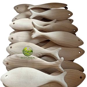 Decoración de Peces de Madera Estilo Japonés, 15 cm, Madera de Fresno Natural, Manualidades DIY, Adorno de Peces Pintado a Mano, Decoración del Hogar - Product Image 3