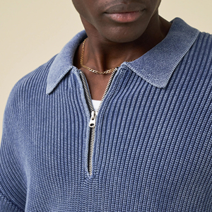 <b>Men's</b> Winter Waffle Knit Half Zip Zipper Mock Neck Long Sleeve Casual Pullover <b>Sweater</b> Solid Color Winter Wear - Product Image 1