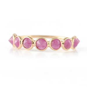 14K <b>White</b> <b>Gold</b> <b>Sapphire</b> Half Eternity Wedding Band - Product Image 2