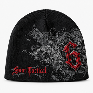 Custom Logo Jacquard Rib <b>Knit</b> Cuffed <b>Beanie</b> Ribbed <b>Knit</b> <b>Beanie</b> with Custom Embroidered Logo Winter Cuffed <b>Knit</b> <b>Beanie</b> Hat - Product Image 4