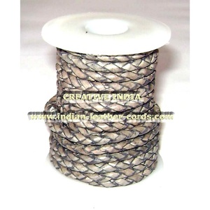 Factory Production of High-Quality Round Leather Cord <b>Braided</b> Sewn for DIY Craft Jewelry Beading Cords 2m 3mm 4mm 5mm 6mm - Product Image 5