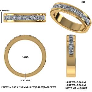 Anillo de Eternidad de Plata de Ley con Diamantes Creados en Laboratorio con Corte Esmeralda, Joyería Fina Apilable - Product Image 4