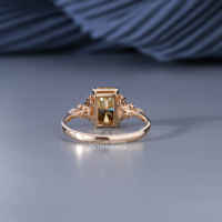 Bague en or jaune 14 carats avec moissanite taille marquise, taille radiant et taille ronde pour femme, luxe, 1,81 carat de poids total, 2,23 grammes, mariage, haute joaillerie