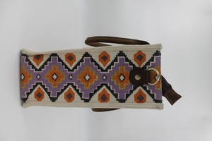 Printed Canvas Leather Tote Bag Tribal Pattern Women Shoulder Handbag Large Capacity Handmade Casual Fashion Tote Bag - Product Image 3