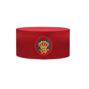 2026 Nuevo Gorro de la Orden de la Corona de Alta Calidad, de Seda Roja, Bajo MOQ, Servicio OEM, Gorros y Cordones Masónicos con Botones - Product Image 1