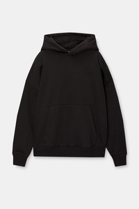 OEM Custom Logo Print 600GSM Heavyweight Premium Black Hoodie Custom Blank Oversized Unisex 100% Cotton Hoodies Men - Product Image 2