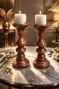 Juego de 3 Portavelas de Madera de Mango Hechos a Mano de Lujo, Color Quemado, Calidad Óptima a Precio Directo de Fábrica de un Vendedor Reconocido - Product Image 4