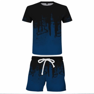 ชุดเซ็ตผู้ชายฤดูร้อนใหม่ เสื้อยืดและกางเกงขาสั้นลายพิมพ์ 3 มิติ ชุด 2 ชิ้นสำหรับผู้ชาย - Product Image 1