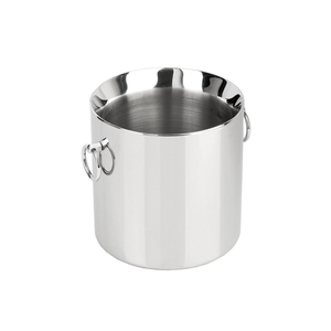 Hammered Stainless Steel Ice Bucket Square Metal Champagne Wine Cooler with Lid and <b>Twisted</b> Rope Handles for Hotel <b>Bar</b> Supplies - Product Image 3