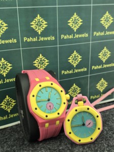 Pink Yellow Round Quartz <b>Watch</b> with Plastic Band Analog Display Vintage Eco-Friendly Unisex Fashion Style 40mm Dial - Product Image 5