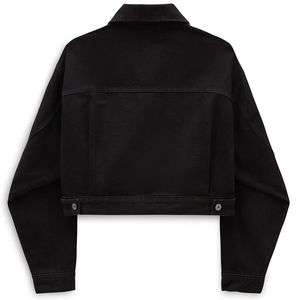 Chaqueta Vaquera Corta Reversible de Lujo con Logotipo, Impermeable, para Otoño, para Mujer, Negra, de Manga Larga, Moderna, Informal - Product Image 2