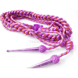 Aiguillettes de Nailon/Algodón de Calidad Superior Personalizables al por Mayor, Cordones Planos para Uniformes con Puntas Metálicas Doradas - Product Image 2