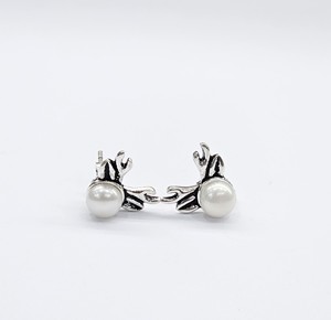 Pendientes de Perlas de Plata Oxidada 925 Estilo Vintage, Diseño Gótico de Cuerno de Animal, Joyería Única Inspirada en la Naturaleza, para Uso Festivo - Product Image 2