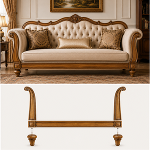 Custom Solid <b>Wood</b> <b>Sofa</b> Exposed <b>Wood</b> <b>Frame</b> Assembly Front Rail Side Panels Decorative Furniture Components OEM Manufacturer - Product Image 3