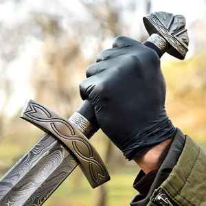 Épée viking professionnelle en acier Damas forgé à la main avec fourreau en bois, style médiéval nordique, lame de guerrier - Product Image 2