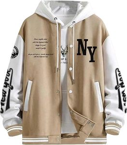 Veste d'hiver confortable pour homme, style Letterman, col montant, logo sur le devant, coupe-vent, respirante, séchage rapide, haute qualité, écologique - Product Image 1