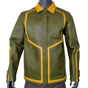 Wholesale Price <b>Genuine</b> <b>Leather</b> <b>Jacket</b> Stand Collar Solid Pattern Winter Windproof Breathable Casual Outdoor Wear AI-LJ-029 - Product Image 1