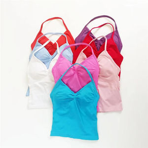 Sujetador deportivo sexy de verano para mujer con cuello halter, top de yoga de alto soporte a prueba de golpes - Product Image 2