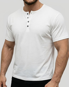 Summer Men's Short Sleeve Low-Neck Button-Up T-Shirt Men's Base <b>Layer</b> Men's Casual <b>Top</b> Suitable for Parties Beaches And Vacation - Product Image 1