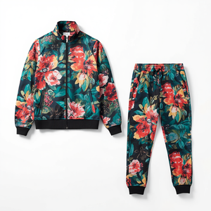 Ensemble de survêtement sportif pour femmes avec imprimé floral par sublimation - Product Image 2