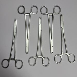 Pinces hémostatiques droites, lot de 5, en acier inoxydable SS420, finition satinée, réutilisables, instrument médical Dentavex - Product Image 1