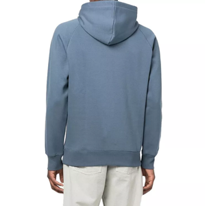 เสื้อฮู้ดผู้ชายสีน้ำเงิน ผ้าฝ้าย 100% ทรงปกติ สวมใส่สบาย สีพื้น ดีไซน์กระเป๋าโลโก้ด้านหน้า - Product Image 4