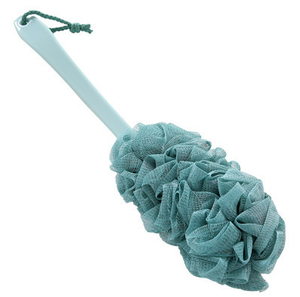 Esponja de baño de malla con mango largo, cepillo exfoliante para el cuerpo, herramienta de limpieza con mango de plástico para uso en el baño - Product Image 1