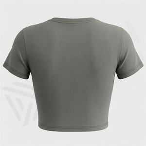 เสื้อยืดครอปแขนสั้นสำหรับผู้หญิง สไตล์เซ็กซี่ พิมพ์โลโก้ได้ตามต้องการ เสื้อคลับลำลอง ระบายอากาศได้ดี สีสันปรับแต่งได้ - Product Image 2