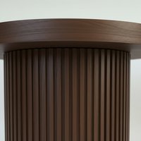 Table basse ronde moderne avec une seule jambe, en bois d'hévéa brun clair, mobilier de maison de luxe durable