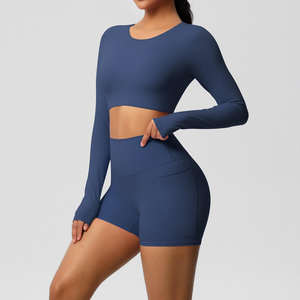 Ensemble de vêtements de sport pour femmes 2 pièces sans couture 2025 avec poches, vêtements de yoga et de fitness, tenue de sport personnalisable pour la salle de sport - Product Image 2