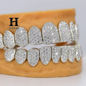 Grillz de Plata 925 Personalizados con Moissanita VVS, Dientes con Incrustaciones de Diamantes, Joyería Hip Hop para Hombre, Juego de Grillz con Diamantes Cultivados en Laboratorio - Product Image 5