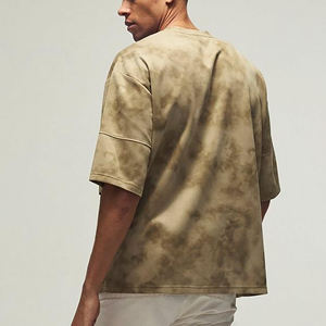 Nouveau style T-shirt homme 100% coton épais délavé à l'acide effet soleil vintage coupe ample avec logo imprimé numérique style hip-hop - Product Image 2