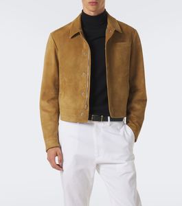 Chaqueta Camisera Unisex de Cuero con Parches, Cuello Vuelto, Cierre de Botones, Estilo Casual para Otoño, Ajuste Delgado, Transpirable, Estilo Urbano - Product Image 2