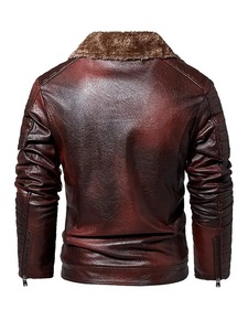 Chaqueta de cuero para motocicleta color marrón Willow para hombre - Product Image 2