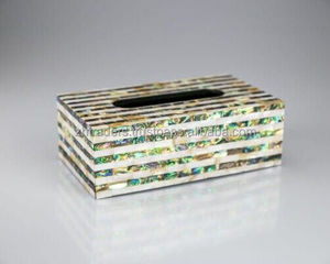 Exclusive Resin Tissue Box with Shiny <b>mother</b> of pearl Finish Premium Decorative Holder for Living & Dining Areas - Product Image 3