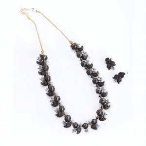 Floral Matte Fashion Jewelry Necklace Set - Product Image 2