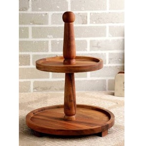 Soporte de madera para cupcakes con cúpula de cristal para servir en hoteles, restaurantes y fiestas de cumpleaños, ideal para el hogar. - Product Image 3