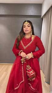 Tenue traditionnelle indienne en soie Chinon, ensemble Salwar Kameez avec broderie et sequins, robe de mariage avec motifs fantaisie - Product Image 2