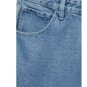 Shorts Bermuda en jean bleu clair pour homme, taille mi-haute, élastique, respirant, couleur unie, 100 % coton tissé, avec poches - Product Image 5