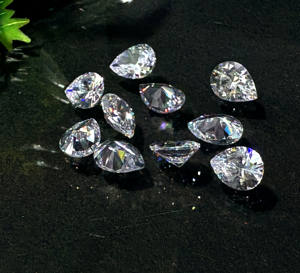 Moissanite blanche D VVS-VS de laboratoire, taille poire, certifiée GRA, effet de couleur/feu, pierres précieuses en vrac pour la fabrication de bijoux, KGN SILVER - Product Image 2