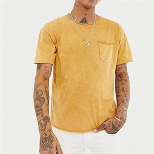 Camiseta amarilla con Logo personalizado para hombre, camisa con bolsillo - Product Image 5