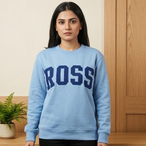 Sudadera Ross para Mujer, Cuello Redondo, Color Rosa, Corte Regular, Estampado de Letras, Tejido de Algodón, para Otoño - Product Image 2