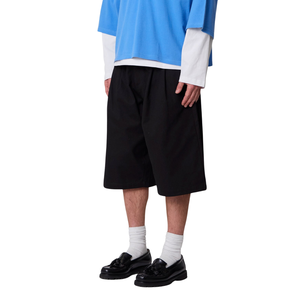 Custom <b>Mens</b> <b>Black</b> Canvas Bermuda <b>Shorts</b> Elastic Waist Drawstring Side Pockets Wide Leg Loose Fit Streetwear OEM Wholesale Supply - Product Image 6