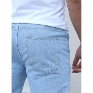 Vaqueros de mezclilla para hombre, estilo funky y elegante, azul hielo, corte holgado y recto, corte mom, cintura alta, lavado claro, transpirables, estilo urbano, tallas 26-40 - Product Image 4