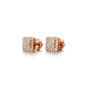 Square Diamond Cluster Halo <b>Stud</b> <b>Earrings</b> 14K Solid Gold IGI Certified Lab Grown Rhodium Plated Luxury <b>Fine</b> Jewelry Wedding Gift - Product Image 1
